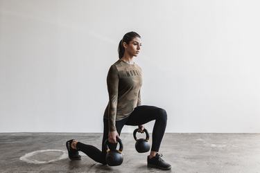 Nobull Women's Long Sleeves Green Camo | Australia (DH4932)